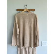 Load image into Gallery viewer, By Together Knit Henley Neck Long Sleeve Wide Leg Lounge Set Cream M