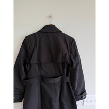 Load image into Gallery viewer, Express Double-Breasted Belted Outdoor Casual Trench Coat Black M NWT
