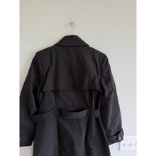 Load image into Gallery viewer, Express Double-Breasted Belted Outdoor Casual Trench Coat Black M NWT

