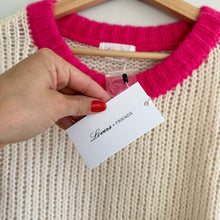 Load image into Gallery viewer, Lovers + Friends Colorblock Knit Oversized Sweater Cream Pink S NWT
