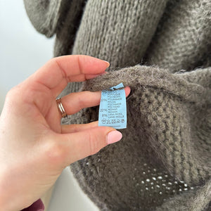 AROMA See You Again Star Embellished Knit Open Cardigan Green