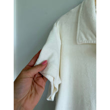 Load image into Gallery viewer, Ascot + Hart Terry Cloth Collared Short Sleeve Button Front Romper White S
