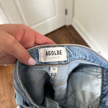 Load image into Gallery viewer, AGOLDE Toni Mid Rise Denim Medium Wash Straight Jeans Blue 24
