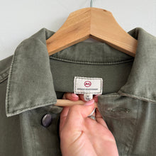 Load image into Gallery viewer, Adriano Goldschmied Robyn Button Front Collared Jean Jacket Green M NWT
