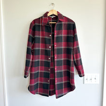 Load image into Gallery viewer, BB Dakota Had To Be Plaid Pattern Long Sleeve Collared Shacket Red/Black S
