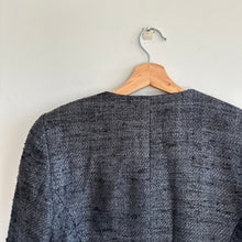 Load image into Gallery viewer, Eileen Fisher Matka Silk Metallic Open Front Blazer Charcoal Gray 8
