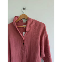 Load image into Gallery viewer, Lou &amp; Grey Gauze Cotton Long Sleeve Pullover Hoodie Pink XS
