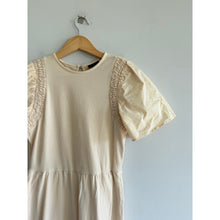 Load image into Gallery viewer, Who What Wear Angel Sleeve Smocked Knit Midi Dress Cream XS

