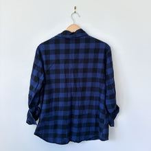 Load image into Gallery viewer, Sanctuary Evereve Boyfriend Plaid Shirt Rich Indigo S NWT
