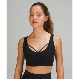 Lululemon Strappy Nulu Yoga Light Support Activewear Sports Bra Black 8