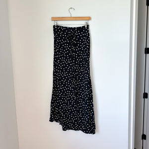 Free People Thats A Wrap High Rise Polka Dot Maxi Skirt Black White S