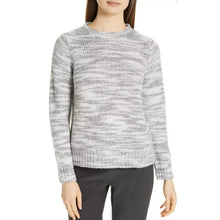 Load image into Gallery viewer, Eileen Fisher Merino Wool-Silk Knit Crew Neck Long Sleeve Pullover Sweater Gray M
