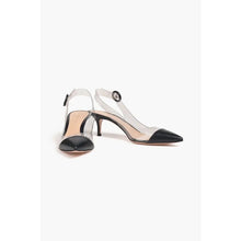 Load image into Gallery viewer, Gianvito Rossi Alice Leather Transparent PVC Slingback Pumps Black 8

