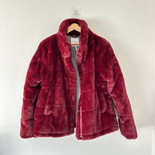 Load image into Gallery viewer, Avec Les Filles Faux Fur Puffer Jacket Wine Red M

