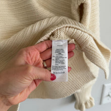 Load image into Gallery viewer, Madewell Ruffle-Neck Long Sleeve Casual Pullover Sweater Cream L

