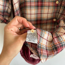 Load image into Gallery viewer, Johnny Was Lorie Plaid Pattern Embroidered Long Sleeve Shirt Red M
