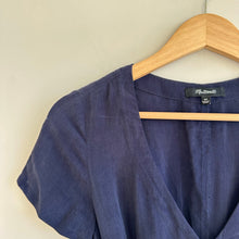 Load image into Gallery viewer, Madewell V-Neck Short Sleeve Straight Leg Jumpsuit Blue 00
