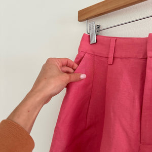 PAIGE Andie High Rise Pleated Short Pink-Dusty Bubblegum 0