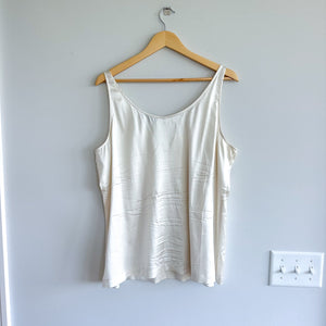 Eileen Fisher Silk Blend V-Neck Tank Top Cream XL