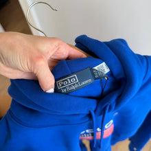 Load image into Gallery viewer, Polo Ralph Lauren Flag Fleece Embroidered Hoodie Sweatshirt Royal Blue XL NWT
