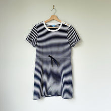 Load image into Gallery viewer, Draper James Tie Waist T-Shirt Dress in Nautical Stripe Navy White S
