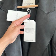 Load image into Gallery viewer, Lafayette 148 New York Kourt Plonge Lambskin Jacket Black L
