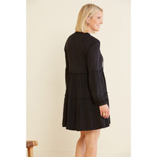 Load image into Gallery viewer, Rails Everly Long Sleeve Tiered V-Neck Mini Dress Black S
