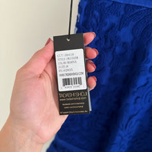 Load image into Gallery viewer, Tadashi Shoji Embroidered Lace Blouson Waist Dress Marna Blue 8
