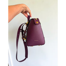 Load image into Gallery viewer, Senvere Mini Maestra Pebbled Leather Convertible Handbag Backpack Plum
