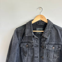 Load image into Gallery viewer, BBJ Los Angeles Distressed Button Front Classic Jean Jacket Black XL
