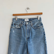 Load image into Gallery viewer, AGOLDE 90's Mid Rise Loose Fit Distressed Straight Leg Jeans Blue Wash 25
