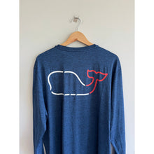 Load image into Gallery viewer, Vineyard Vines Performance Whale Outline Long Sleeve T-Shirt Blue XL
