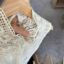 Load image into Gallery viewer, Anthropologie TINY Rosewood Sheer Lace Crochet Sleeveless Mock Neck Blouse M
