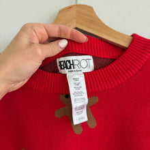 Load image into Gallery viewer, Beach Riot Callie Gingerbread Crew Neck Long Sleeve Pullover Sweater Red M

