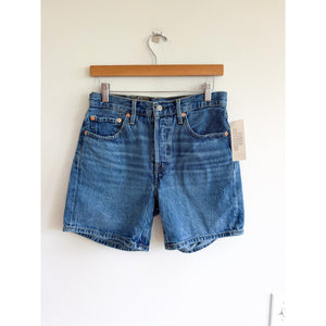 Levi's 501 High Rise Denim Button-Fly Bermuda Shorts Blue 27 NWT