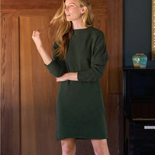 Load image into Gallery viewer, Frank &amp; Eileen Izzie Rolled Funnel Neck Long Sleeve Sweatshirt Dress Evergreen L
