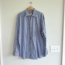 Load image into Gallery viewer, Peter Millar Weekender Finish Gingham Long Sleeve Button Up Shirt Blue XL
