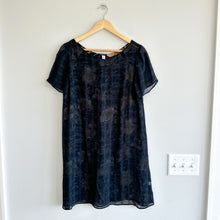 Load image into Gallery viewer, Vintage GALA Silk Sheer Floral Overlay Short Sleeve Mini Dress Black S
