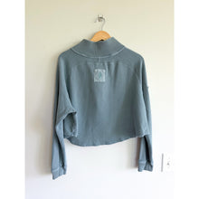 Load image into Gallery viewer, FP Movement So Fly Henley Long Sleeve Cropped Sweatshirt Blue L
