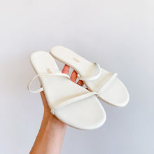 Load image into Gallery viewer, TKEES Gemma Leather Two-Strap Slip On Flip Flop Flat Sandals White 9
