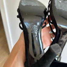 Load image into Gallery viewer, St. John Suede Heel Sandal Black 8.5

