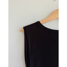 Load image into Gallery viewer, Michael Stars Wren Ribbed Crew Neck Sleeveless Bodycon Midi Dress Black M
