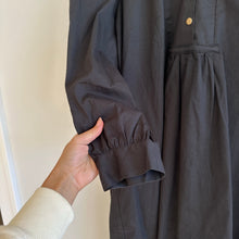 Load image into Gallery viewer, Pomander Place Claiborne 3/4 Sleeve Mini Shirt Dress Black M
