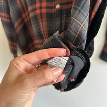Load image into Gallery viewer, Johnny Was Artemis Velvet Embroidered Back Plaid Button Up Shirt Black Red S NWT
