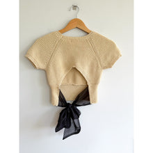Load image into Gallery viewer, Lovers + Friends Mackenzie Knit Cut Out Back Cropped Top Cream M

