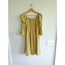 Load image into Gallery viewer, Roolee Roxanne Floral Pattern Square Neck Smocked Puff Sleeve Mini Dress S NWT
