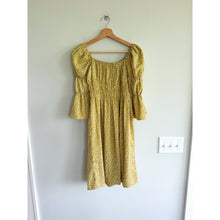 Load image into Gallery viewer, Roolee Roxanne Floral Pattern Square Neck Smocked Puff Sleeve Mini Dress S NWT
