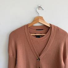 Load image into Gallery viewer, Rachel Zoe Ribbed Knit Button Front Cardigan Mini Tank Dress Set Brown S
