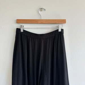 Eileen Fisher Stretch Jersey Pull On Wide Leg Cropped Pants Black S