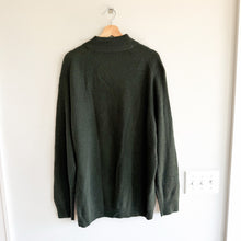 Load image into Gallery viewer, Vineyard Vines 100% Cashmere 1/4 Zip Leather Pullover Sweater Dark Green XL
